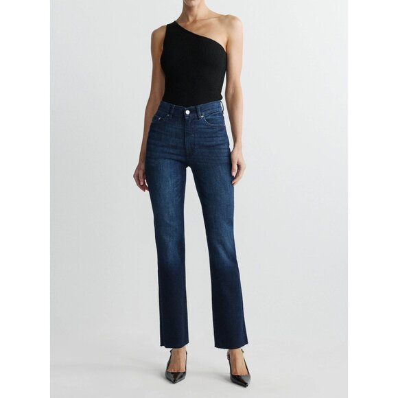 DL1961 Sz 25 Bridget Boot Mid Rise Instasculpt Straight Leg Skinny Jeans Stretch